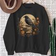 Book Lover Ideas Raven Reading Book Occult Crow Sweatshirt Gifts for Old Women