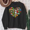 Book Lover Librarian Books Heart Valentine Sweatshirt Gifts for Old Women