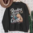 Book Lover Reading Makes Me Cappy Pun Capybara Reading Sweatshirt Gifts for Old Women Book Lover Reading Makes Me Cappy Pun Capybara Reading Sweatshirt Gifts for Old Women