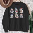 Book Lover Teacher Snowman Reading Books Christmas Winter Sweatshirt Gifts for Old Women