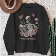 Book Are My Therapy Skeleton Book Reading Floral Butterfly Sweatshirt Gifts for Old Women Book Are My Therapy Skeleton Book Reading Floral Butterfly Sweatshirt Gifts for Old Women
