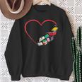 Book Reading Books Heart Sweatshirt Gifts for Old Women