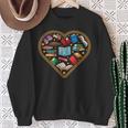 Book Reading Bookworm Reader Literature Heart Sweatshirt Gifts for Old Women