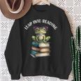 Book Reading Cute Frog Leap Into Reading Sweatshirt Gifts for Old Women