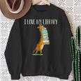 Book Reading Giraffe I Love My Library Sweatshirt Gifts for Old Women