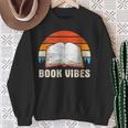 Book Vibes For Book Lovers Bookworm Reading Sweatshirt Gifts for Old Women