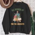 All Booked Up For The Holidays Reading Book Lover Xmas Sweatshirt Gifts for Old Women