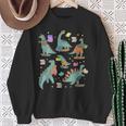 Bookish Dinosaur Animal Lover Book School Librarian Sweatshirt Gifts for Old Women