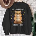 Bookish Girl Present Just a Girl Who Loves Hamster And Books Sweatshirt Gifts for Old Women