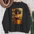 Bookish Melanin Afro Girl Reading Book Bookstore Woman Sweatshirt Gifts for Old Women