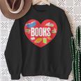 Books Book Reader Bookworm Teacher Valentine's Day Sweatshirt Gifts for Old Women