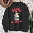 Books And Cats Book Lovers Cat Lovers Teacher Writer Sweatshirt Gifts for Old Women