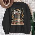 Books Geek Sunflower Floral Cute Vintage Books Reader Lover Sweatshirt Gifts for Old Women