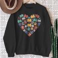 Books Heart Reader Librarian Love Reading Stack Sweatshirt Gifts for Old Women