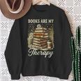 Books Are My Therapy Coffee Bookworm Retro Reading Sweatshirt Gifts for Old Women