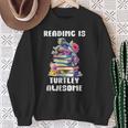 Books Reading Is Fun Turtely Awesome Sea Turtle Reading Book Sweatshirt Gifts for Old Women