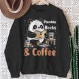 Books Reading Reader Panda Panda Books And Coffee Sweatshirt Gifts for Old Women