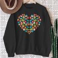 Bookworm Book Heart Valentines Day Reading Sweatshirt Gifts for Old Women