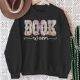 Bookworm Coquette Bow Floral Bookish Reading Book Lovers Sweatshirt Gifts for Old Women