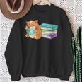 Bookworm Reading Hamster Books Sweatshirt Gifts for Old Women