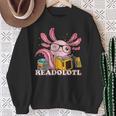 Bookworm Readolot Mexican Salamander Book Reading Axolotl Sweatshirt Gifts for Old Women