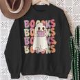 Boooks Halloween Ghost Pun Boo Books Groovy Ghost Sweatshirt Gifts for Old Women