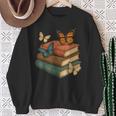 Butterflies And Books Cute Butterfly Sweatshirt Gifts for Old Women