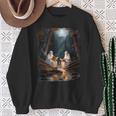 Camping Sheet Ghost Reading Book At Campfire Halloween Sweatshirt Gifts for Old Women