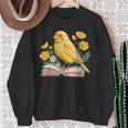 Canary Bird Floral Book Yellow Bird Reading Bookish Teacher Sweatshirt Gifts for Old Women
