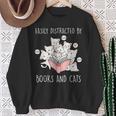 Cat & Book Lover Easily Distracted By Cats And Books For Men Women Kids Sweatshirt Gifts for Old Women Cat & Book Lover Easily Distracted By Cats And Books For Men Women Kids Sweatshirt Gifts for Old Women