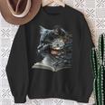 Cat Art Book Cat Motif Flowers Cat Sweatshirt Gifts for Old Women