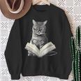 Cat Bookworm Reading Book Graphic Sweatshirt Gifts for Old Women Cat Bookworm Reading Book Graphic Sweatshirt Gifts for Old Women