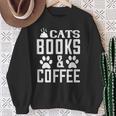 Cat Lover Cats Books And Coffee Sweatshirt Gifts for Old Women Cat Lover Cats Books And Coffee Sweatshirt Gifts for Old Women