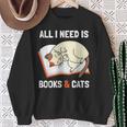 Cat Lovers All I Need Is Books & Cats Book Men Women Kids Sweatshirt Gifts for Old Women