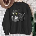 Cat Reading a Book Nerd Kitty Bookworm Sweatshirt Gifts for Old Women