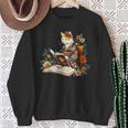 Cat Reading A Book In Traditional Japanese Clothing Kimono Sweatshirt Gifts for Old Women Cat Reading A Book In Traditional Japanese Clothing Kimono Sweatshirt Gifts for Old Women