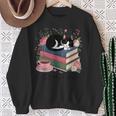 Cats Books & Coffee For Cat Lovers In Relaxed Weekend Sweatshirt Gifts for Old Women