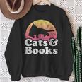 Cats And Books Or Women's Cat And Book Sweatshirt Gifts for Old Women