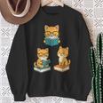 Cats Reading Book Lover Reading Bookworm Reader Sweatshirt Gifts for Old Women
