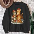 Cats Reading Books Christmas Tree Sweatshirt Gifts for Old Women