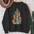 Christmas Book Tree Holiday Loves Reading Bookworm Sweatshirt Gifts for Old Women