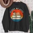 Class Of 2027 Meme Sloth Graduation Cap Sleeping On Books Sweatshirt Gifts for Old Women