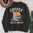 Coffee Cats And Books Cute Kitten Reading Sweatshirt Gifts for Old Women Coffee Cats And Books Cute Kitten Reading Sweatshirt Gifts for Old Women