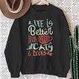 Coffee Cats And Books Cute Kitty Reading Sweatshirt Gifts for Old Women Coffee Cats And Books Cute Kitty Reading Sweatshirt Gifts for Old Women