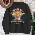 Color Our World Summer Reading 2025 Cute Book Wildflowers Sweatshirt Gifts for Old Women Color Our World Summer Reading 2025 Cute Book Wildflowers Sweatshirt Gifts for Old Women