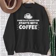 Comic Book Collecting Starts With Coffee Funny Sweatshirt Gifts for Old Women