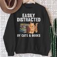 Cool Book Reader For Men Women Book Lover Bookworm Cat Book Sweatshirt Gifts for Old Women