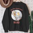 All The Cool Cats Read Book And Cat Lover Sweatshirt Gifts for Old Women