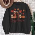 Cozy Season Autumn Leaves Books Pumpkins Fall Halloween Sweatshirt Gifts for Old Women Cozy Season Autumn Leaves Books Pumpkins Fall Halloween Sweatshirt Gifts for Old Women