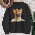 Cute Bulldog Reading Dog Book Lover Animal Graphic French Sweatshirt Gifts for Old Women